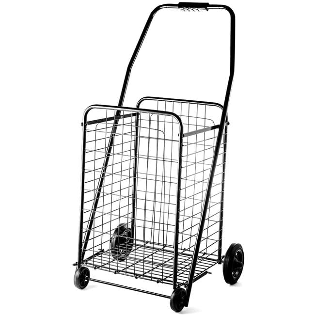 Color : Metallic Shopping Carts Shopping Baskets Folding Multipurpose Luggage Carts Load Capacity 35 L Eight Wheels Universal Wheel Grocery 